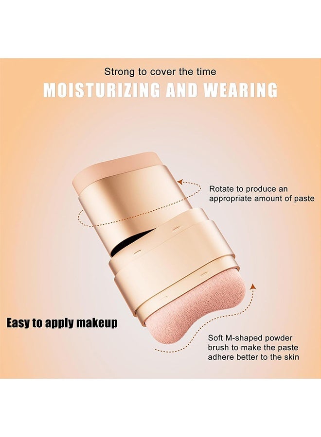 zephoco Concealer,Double-ended Concealer Stick Foundation Stick with Built-in Soft Brush and Natural Finish Concealer Foundation Sticks for Multi-Use Face Makeup (Natural) - Image 3